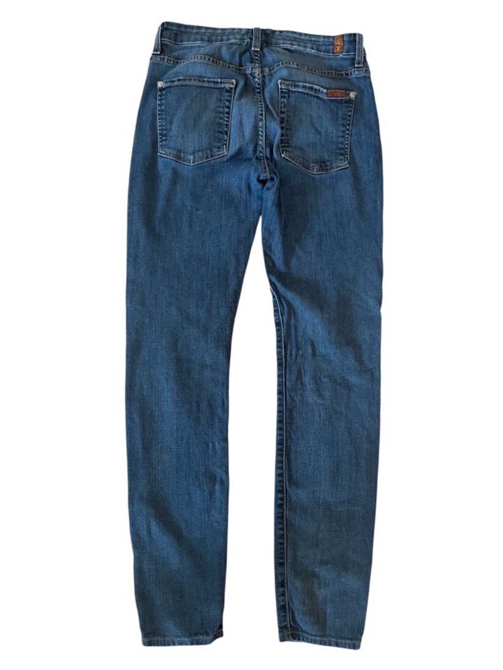 7 For All Mankind High Rise Gwenevere Jeans Medium Blue worn in cotton size 29 - Picture 2 of 8